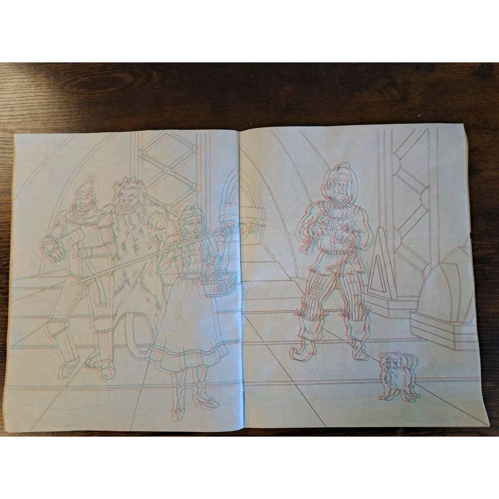Big Wizard Of Oz 3d Coloring And‎ Activity Book RARE - No Glasses. (75)